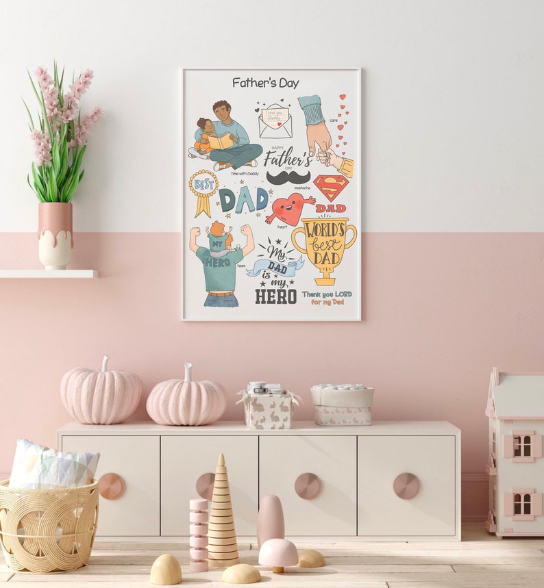 Fathers Day Poster Homeschool Educational Classroom Wall Art Father's Day Preschool Playroom Downloadable Prints Printable Kids Room Decor image 4