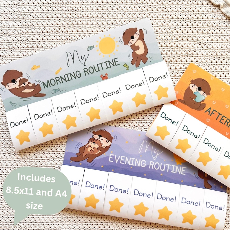 Chart Routine With Done Daily Routine Chart Kids Flip Chart, Editable Chore Chart Morning ...