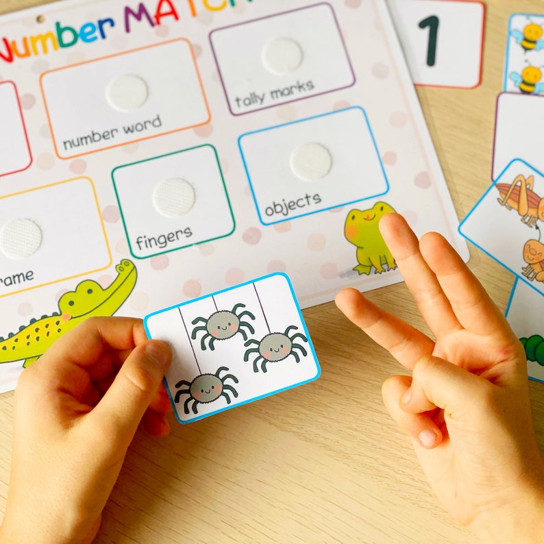 Montessori-telactiviteit voor peuters Oefen met nummervergelijking 1 tot 10 Leermiddelen Kleuterschool Werkbladen Thuisonderwijs afbeelding 6