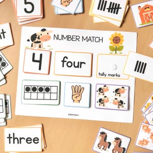 Number Matching Worksheets Fun Preschool Printables for Counting Number ...