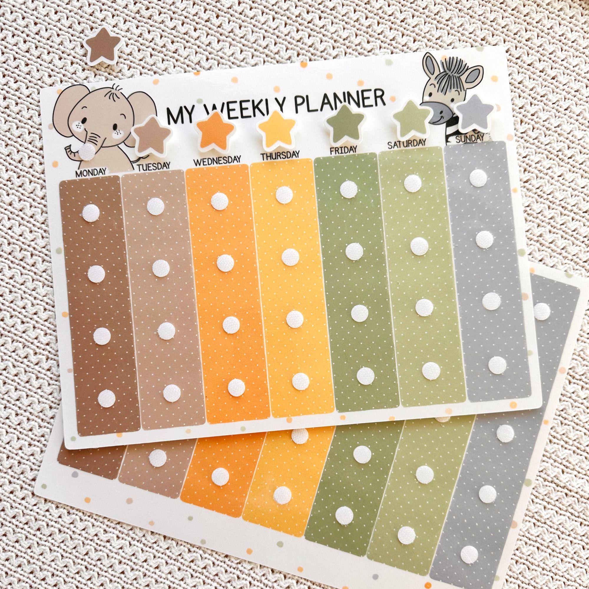 Weekly Kids Planner Editable Daily Routine Board, Autism Visual Chart ...