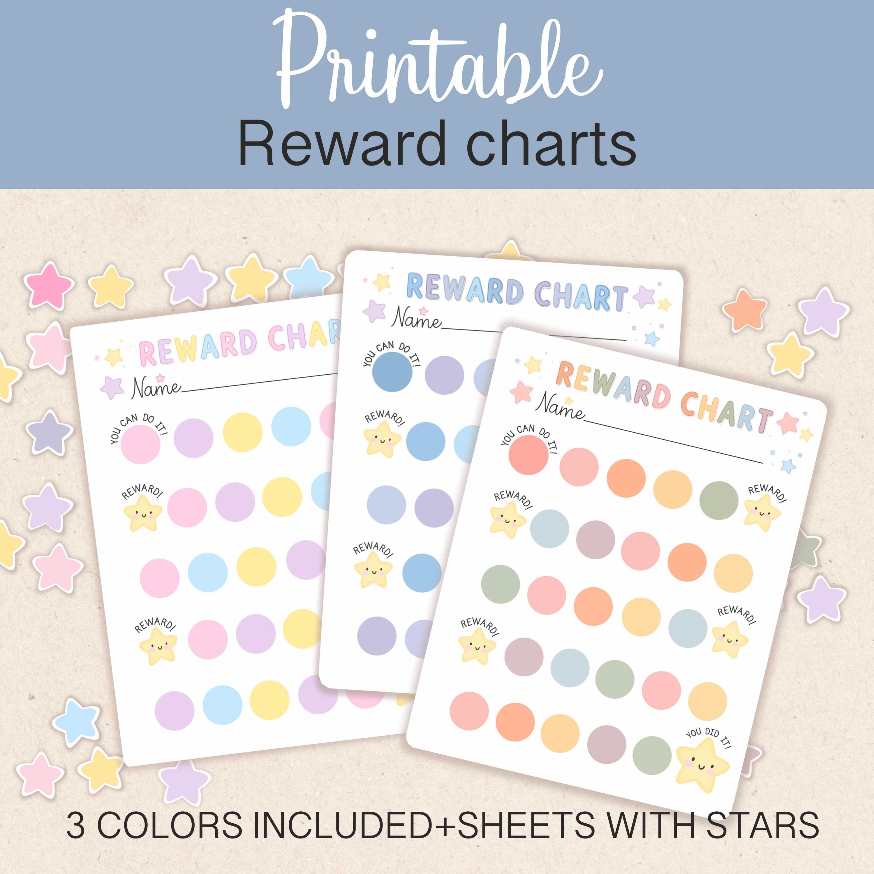 Printable Reward Charts for Kids Behavior Sticker Chart Potty Training ...