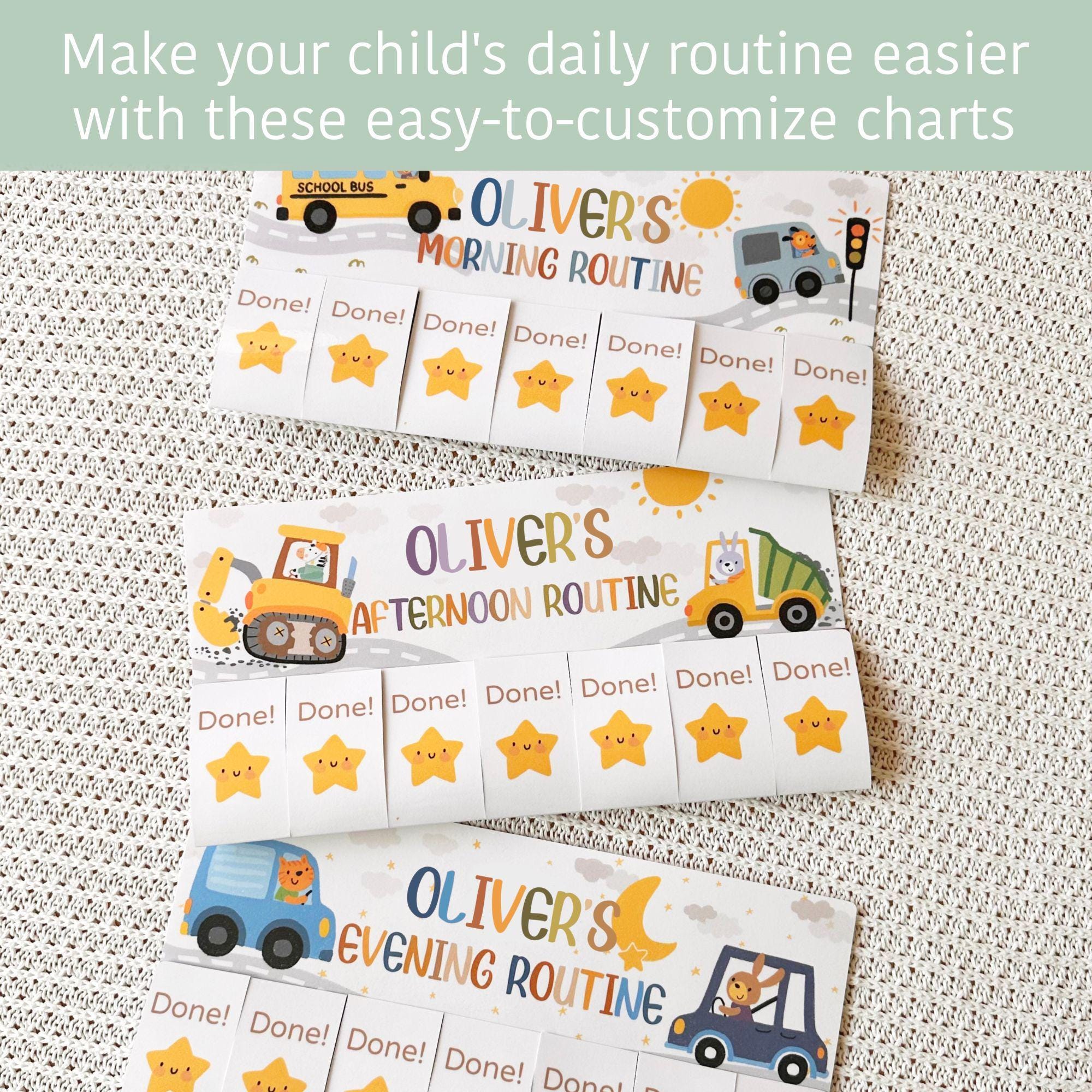 Evening Boy Routine Chart Boys Routine Flip Chart - Dailychore Chart, Morning Afternoon Evening ...