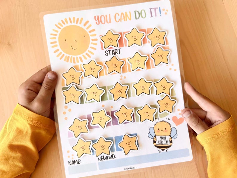 Printable Reward Chart for Kids Toddler Goal Chart Printable Kids Routine Chart Colourful Rainbow Behavior Daily Chore Chart for Toddlers image 6