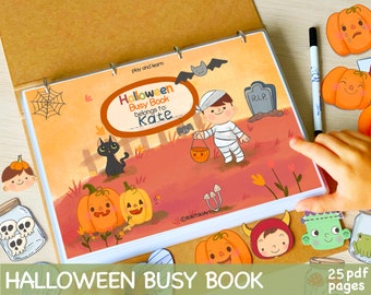 Halloween druk boek afdrukbaar leerboek voor peuters Halloween-activiteiten thuisonderwijs educatief materiaal herfst herfst voorschoolse printables