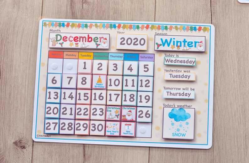 Morning Board Kids Perpetual Calendar Printable Classroom Etsy