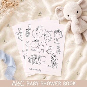 May include: A white paper sheet featuring black line art for an alphabet coloring activity. The page displays the letter Aa with illustrations of an apple, avocado, acorn, airplane, and ant, each labeled with its name and the text made with love by.