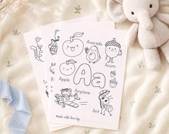 Baby Shower Activity ABC Coloring Book Baby Memory Book Preschool Worksheets