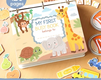 Toddler Busy Book - Preschool Learning Binder, Montessori Activity Book, Printable Quiet Book for Kids