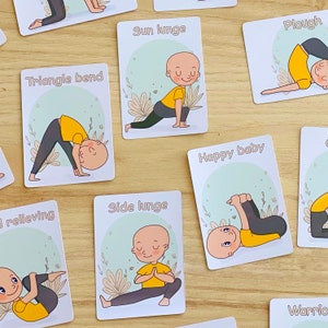 Kids Yoga Poses Flash Cards Yoga Routine Montessori Cards Toddlers Yoga ...