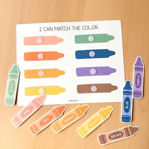 Color Sorting Montessori Printable Activity Preschool Matching ...