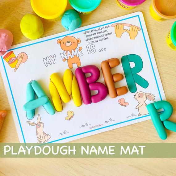 Custom Name Play Doh Mat Printable Toddler Activities Play Dough  Personalized Fine Motor Skills Busy Board for Toddlers 