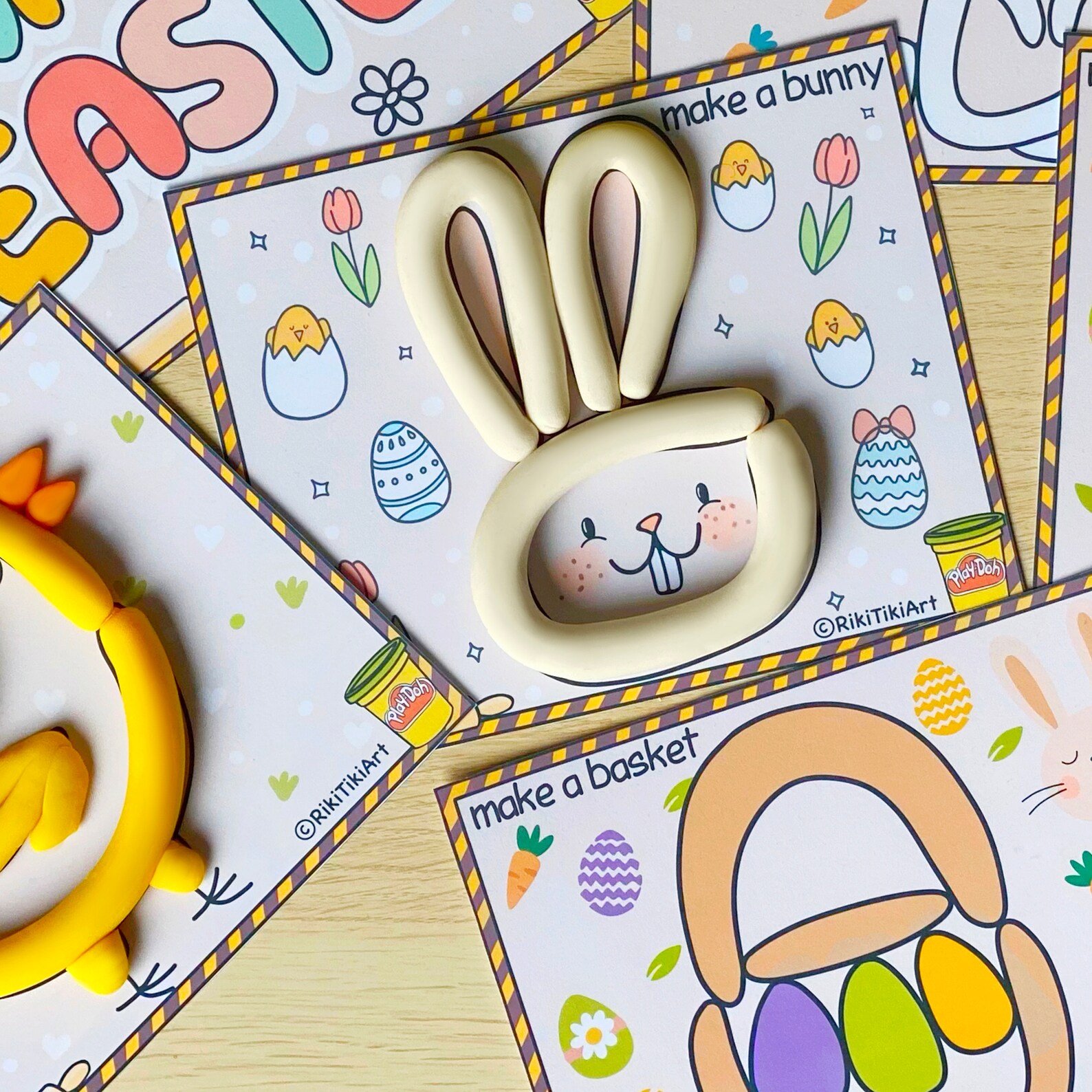 Easter Play Dough Mats Toddler Activities Visual Play Doh | Etsy