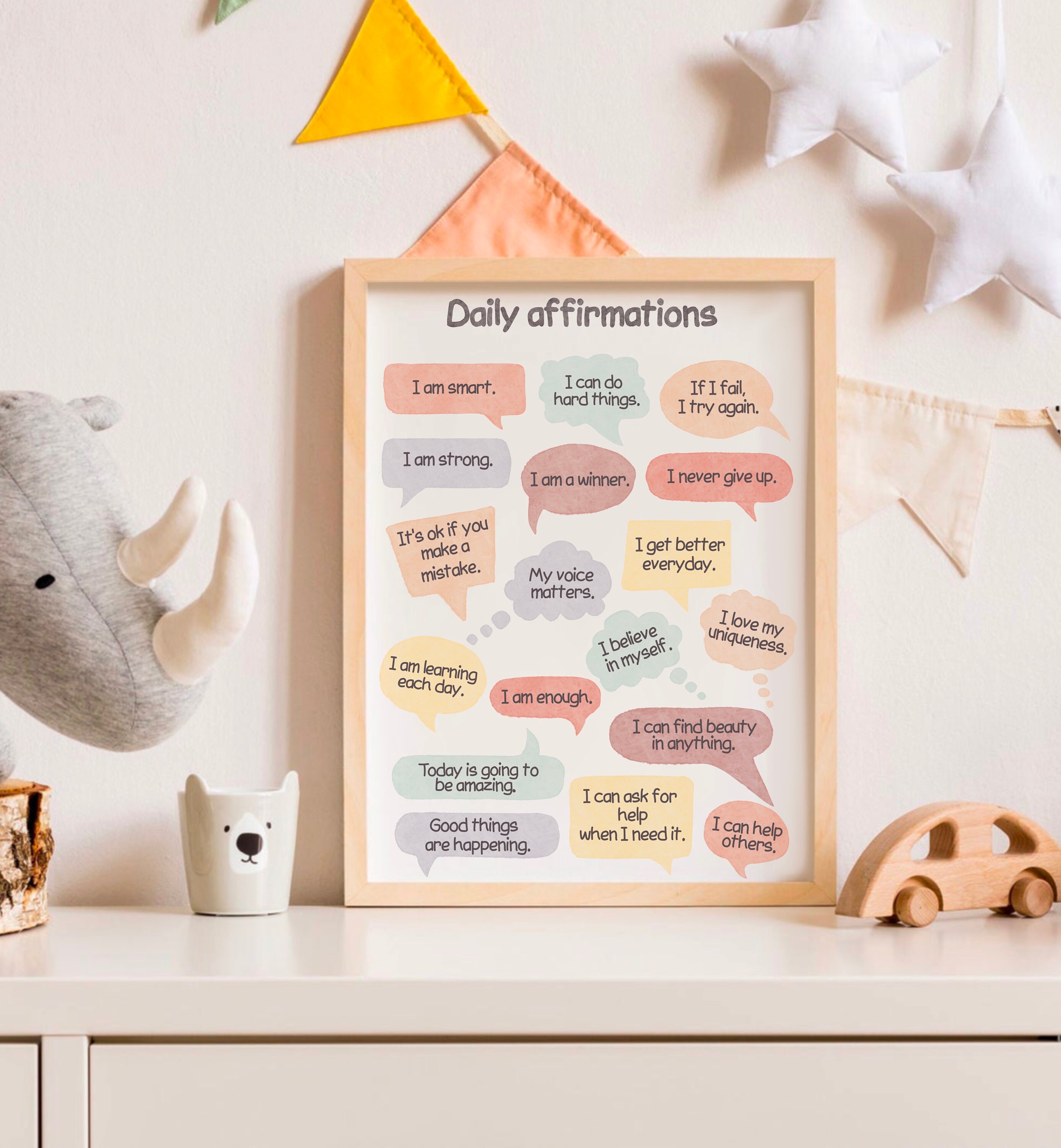 Daily Affirmations Montessori Poster Playroom Wall Decor Classroom ...