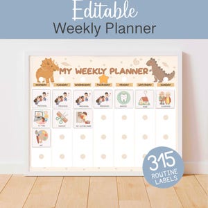 Weekly Visual Calendar for Kids Editable Routine Planner, Toddler Schedule Daily Rhythm Visual Planner
