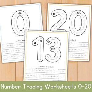 Schede di lavoro per tracciare i numeri 0-20 Esercizi di scrittura a mano Schede di lavoro di matematica per la scuola materna Apprendimento pre-K Quaderno di lavoro sui numeri Formazione dei numeri