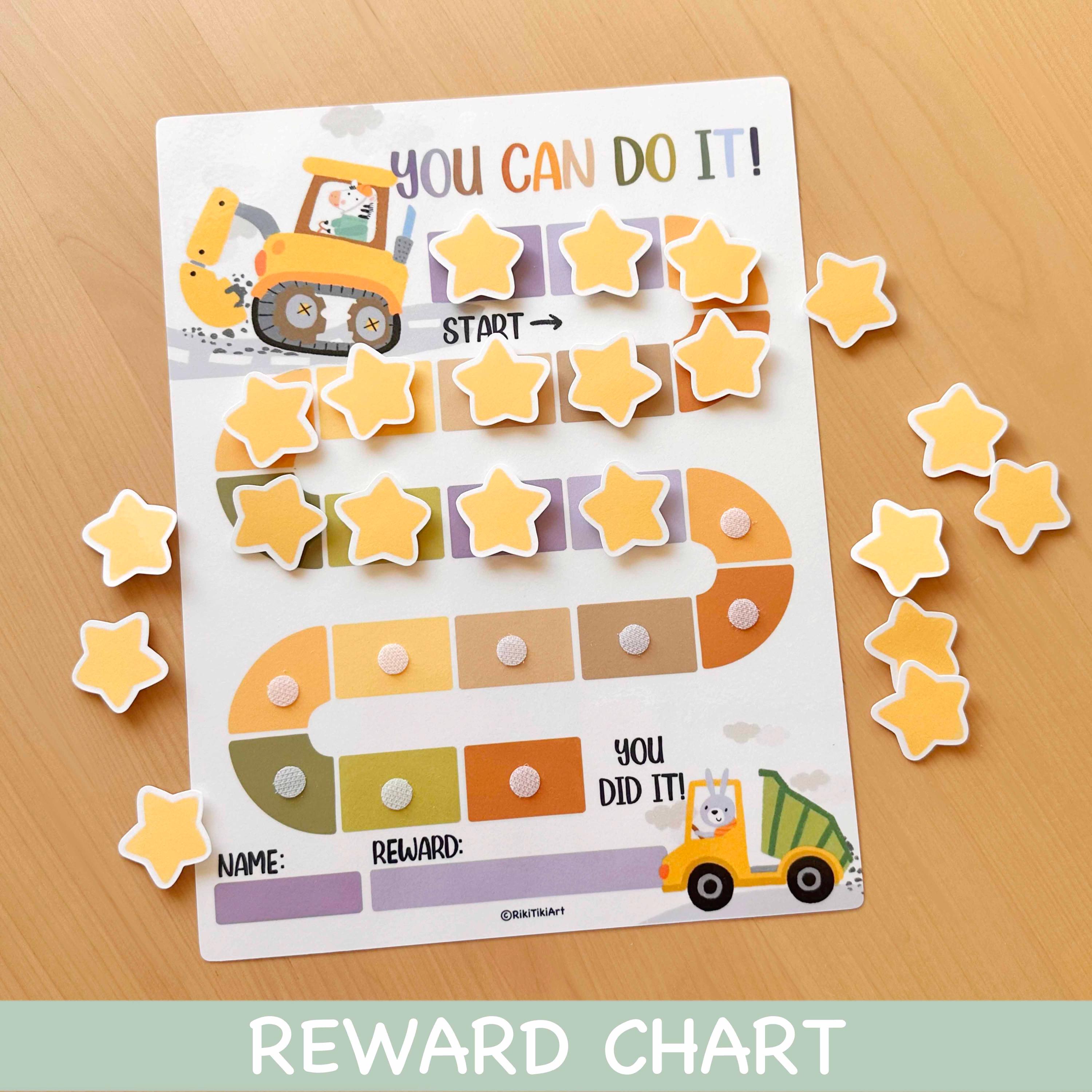 Printable Reward Chart for Kids Construction Theme Chore Chart for ...
