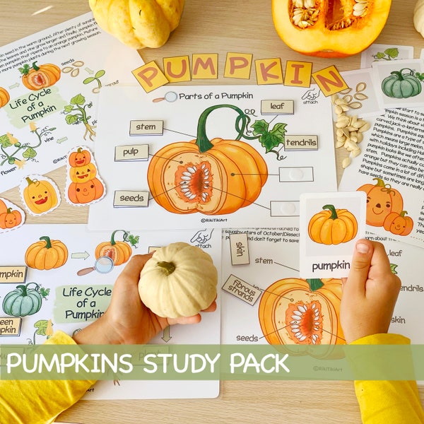 Pumpkin Unit Study Homeschool Learning Materials Charlotte Mason Educational Activities for Preschool Fall Autumn Classroom Decor