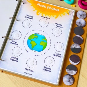 Solar System Busy Book Outer Space Learning Binder Personalized Space Book Printable Preschool Worksheets Flash Cards Homeschool Resources image 9