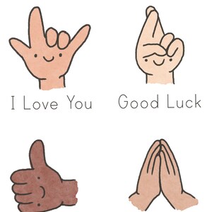 ASL Basic Sign Language Poster Printable Educational Wall Art American ...