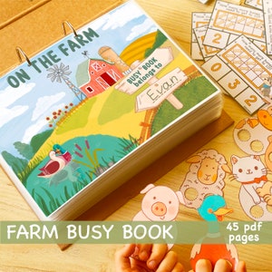 Farm Busy Book Printable Toddler Activities Montessori Homeschool Resources Preschool Worksheets  Kindergarten Pre-K Kids Learning Materials
