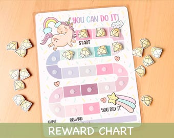 Printable Unicorn Reward Chart for Kids (PDF & PNG) - Etsy