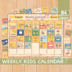 Kids Calendar, Daily Rhythm Kids Chore Chart, Perpetual Calendar, Printable Command Center, Homeschool Kids Routine Chart