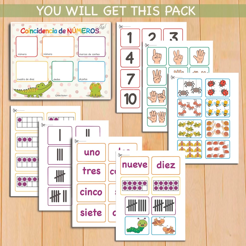 Spanish Matching Activity Number Match Learning Resources Montessori ...