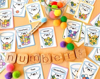 Pom Pom Sorting Activity Color Matching Activities for Toddlers Fine Motor Skills Montessori Printable Activities Preschool Pre-K Task Cards
