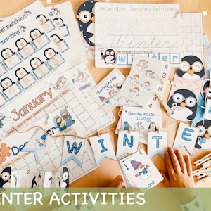 Winter Activities for Kids Printable Kindergarten Pre-K Winter Printable Kids Activites Math Printable Resources Winter Craft Kids Activity