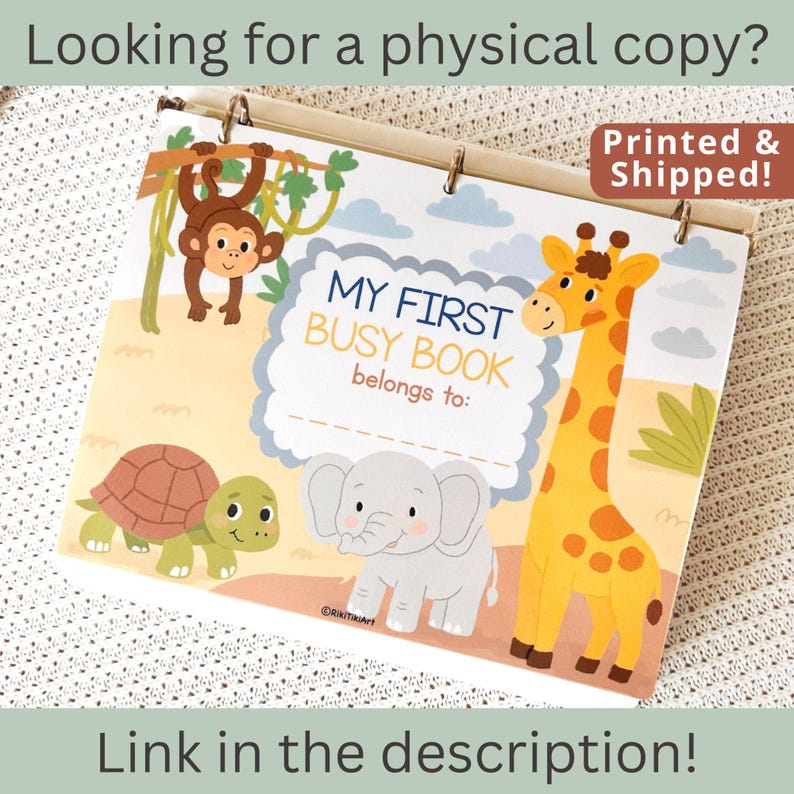 Toddler Busy Book Printable Montessori Learning Binder, Preschool Activities Busy Binder, Kids Quiet Book, Homeschool Resources image 10