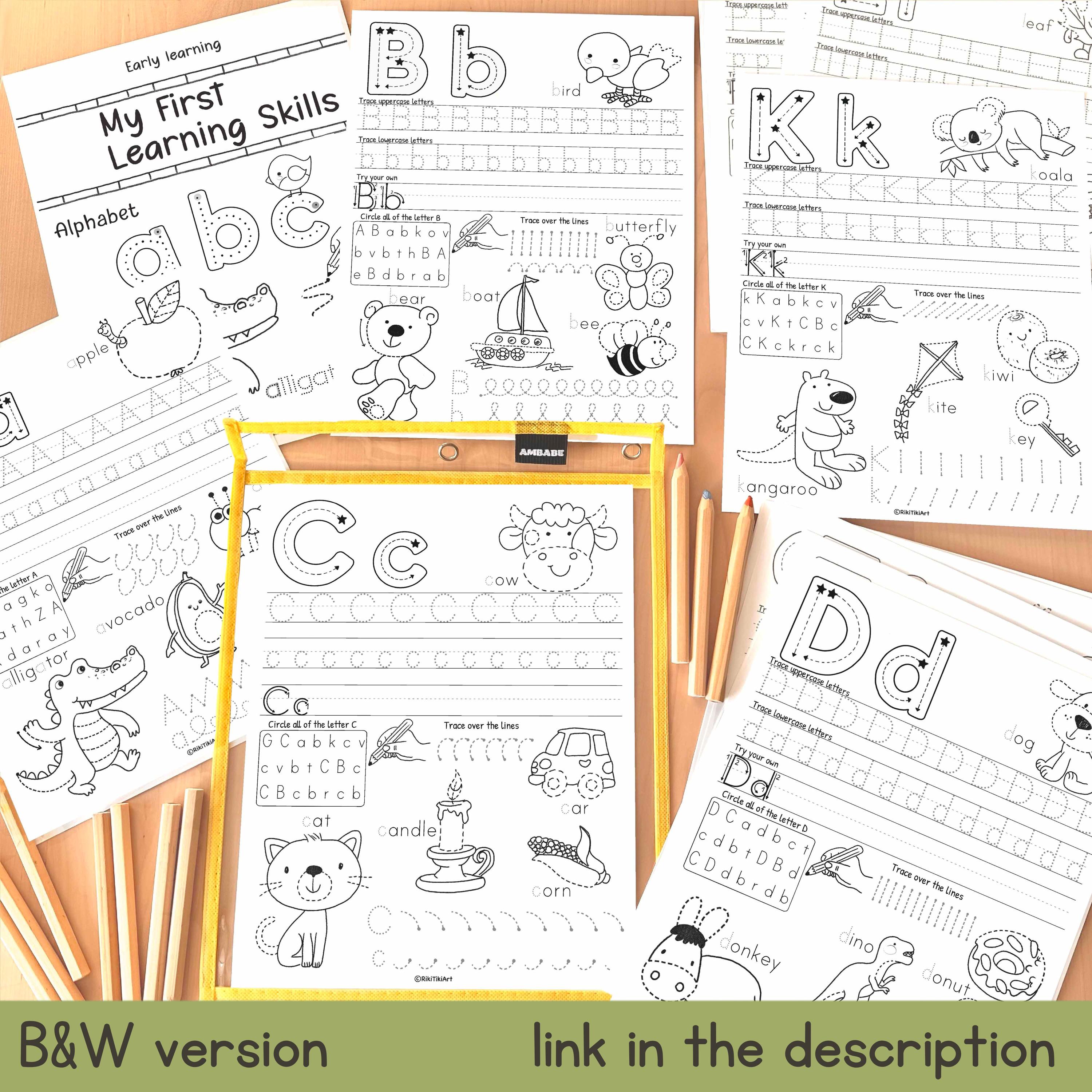 Download Abc Writing Alphabet Tracing Worksheets: ABC Handwriting Practice (PDF Download) - Etsy