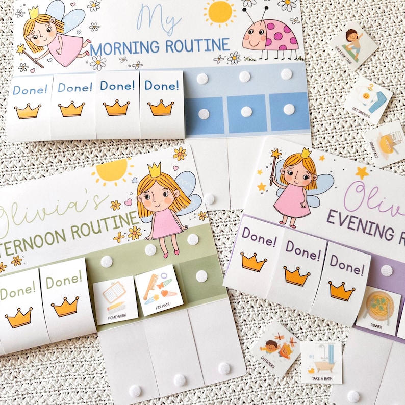 Editable Routine Flip Chart for Girls Fairy Daily Chore Chart, Morning Afternoon &amp; Evening Daily ...