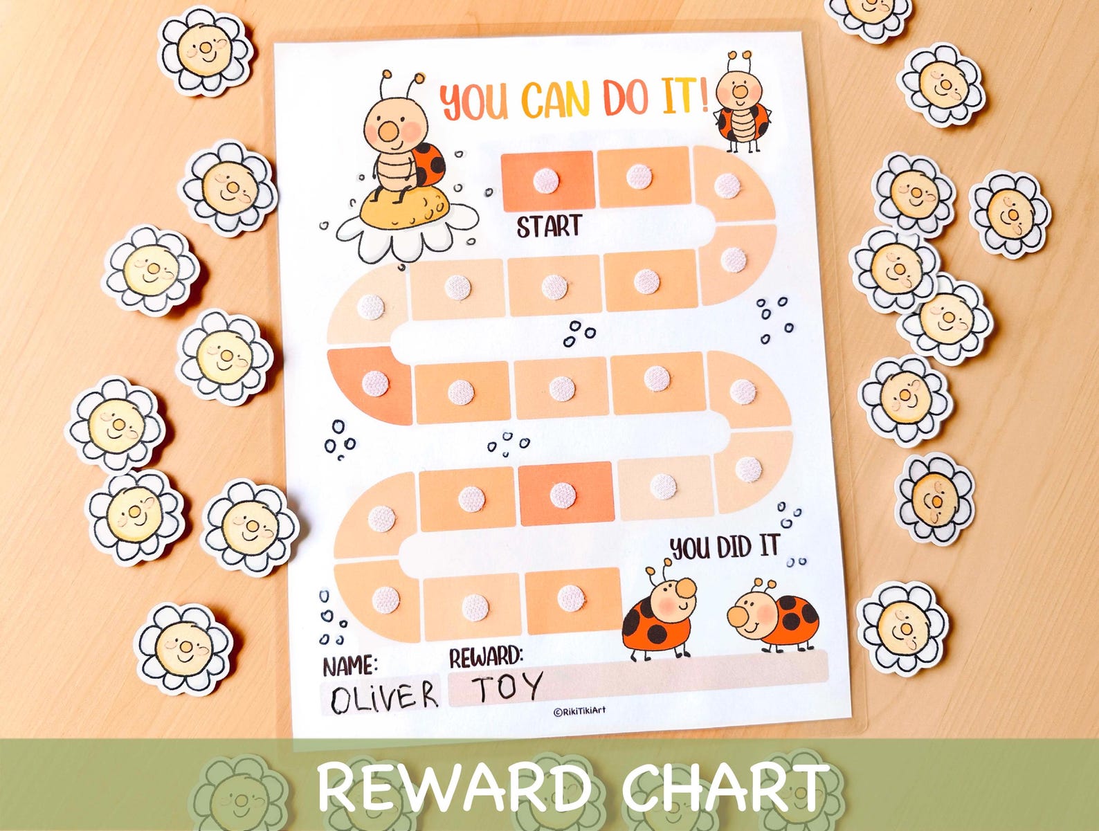 Behavior Reward Chart for Kids, Ladybug Toddler Sticker Chart ...