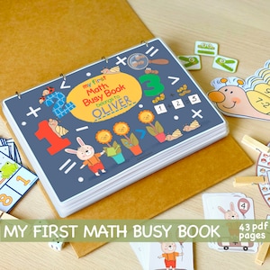 Cahier de mathématiques chargé d'activités à imprimer pour les tout-petits, programme d'études préscolaire, école à la maison, pratique du comptage, feuilles d'exercices pour la maternelle, classeur d'apprentissage des mathématiques