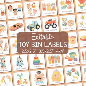Toy Bin Labels Editierbare Aufbewahrungsbox Organisation Spielzimmer Klassenzimmer Kindertagesstätte Vorschule Homeschool Printable Toy Trofast Labels