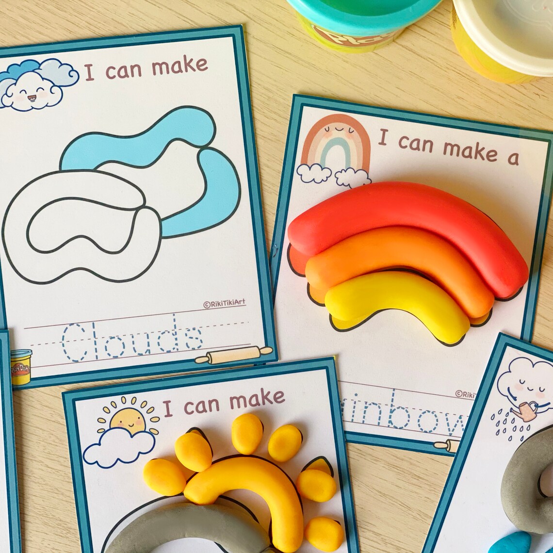 Weather Play Doh Mats Homeschool Printable Play Dough Mats Etsy