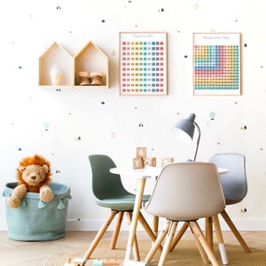 Count to 100 Chart Wall Poster Montessori Classroom Educational Posters Playroom Educational Wall Art Math Homeschool Preschool Printables image 5
