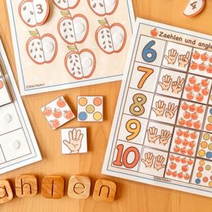 German Math Preschool Worksheets: Count & Match Toddler Activity ...
