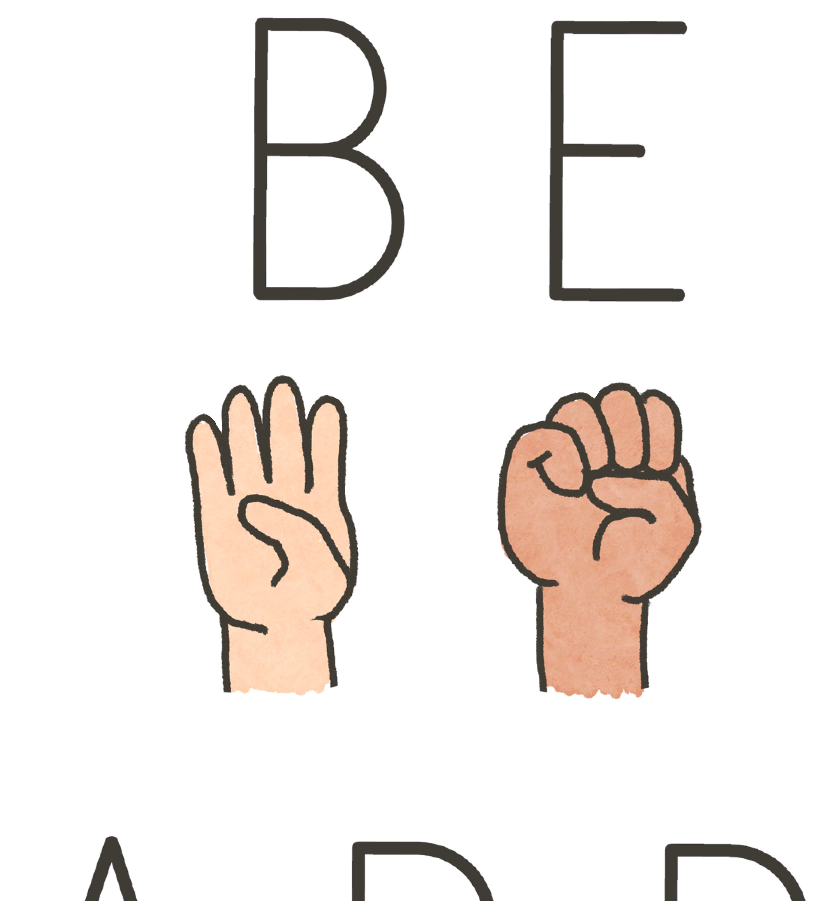 ASL Be Happy Poster, Sign Language Art (digital Download) - Etsy