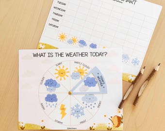 Printable Weather Wheel Activity, Preschool Weather Chart, Busy Book Weather Worksheet Toddler Activities