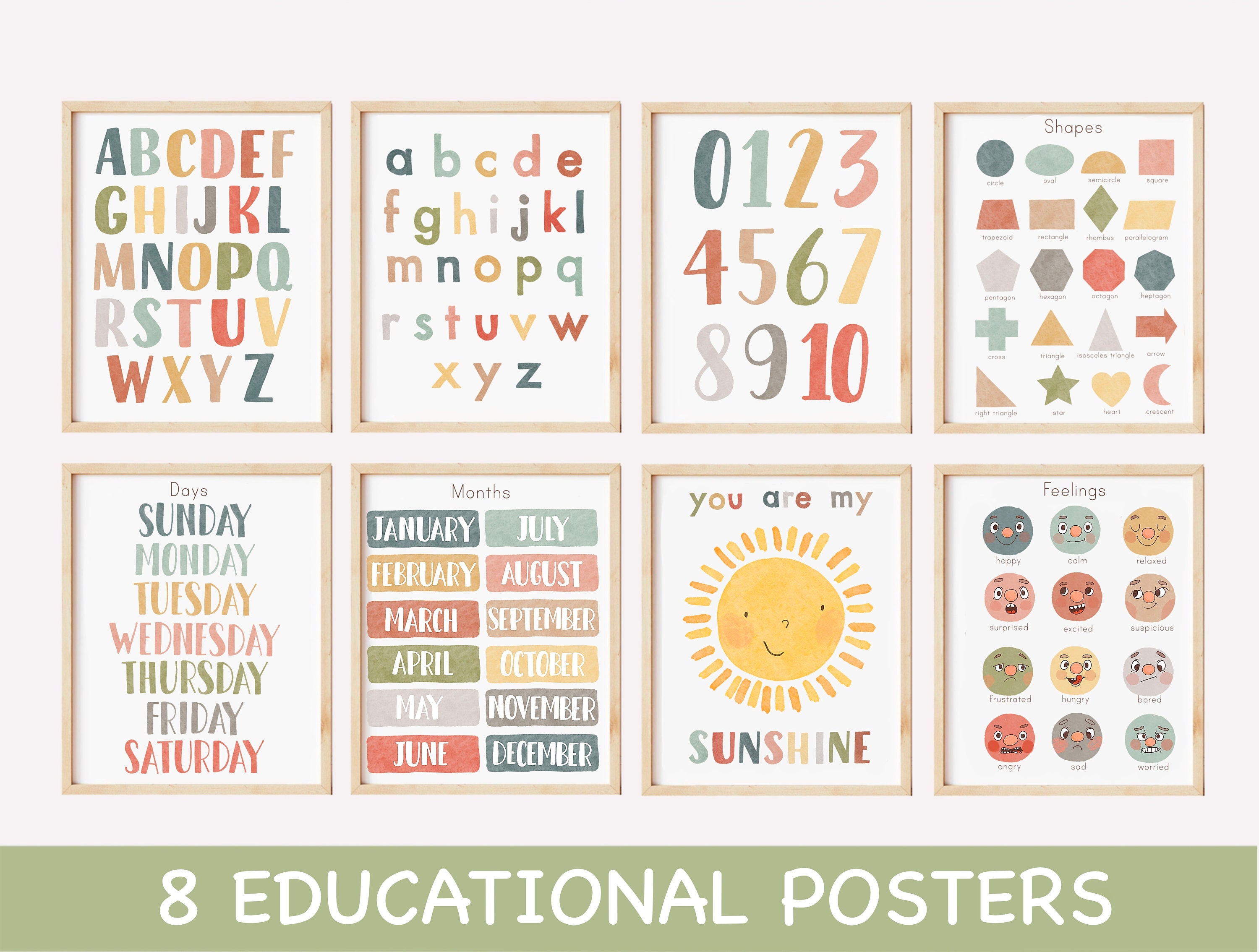 Set of Educational Posters - 8 Homeschool Downloadable Prints ...