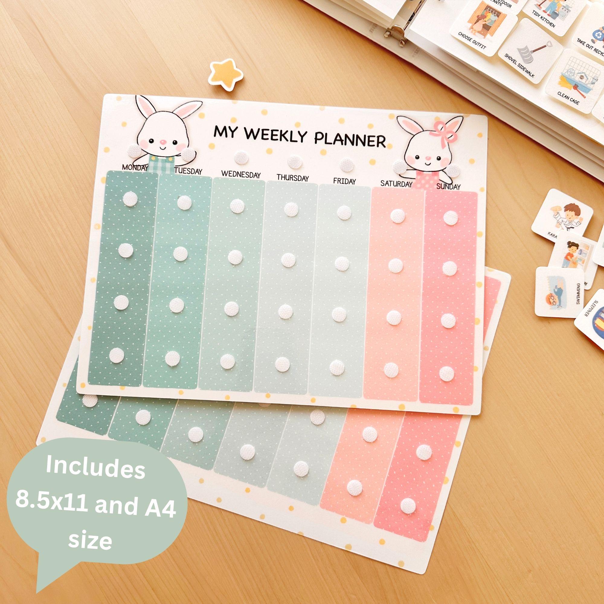 Weekly Routine Chart Printable Labeled Editable Weekly Routine Chart for Kids Visual Schedule Planner - Etsy ...