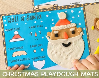 Christmas Play Dough Activity Mats Gift Preschool Christmas Activities Printable Play Doh Cards New Years Kindergarten Fine Motor Skill