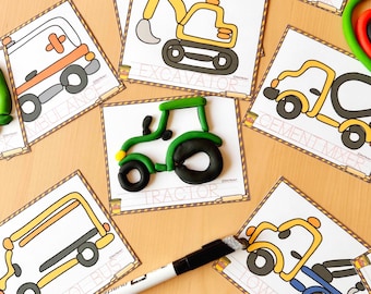 Tapetes de plastilina para vehículos de servicio municipal, tapetes de plastilina para vehículos comunitarios, tarjetas visuales de plastilina para transporte comunitario