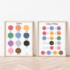 Colors & Mixing Prints: Educational Posters for Toddlers (Digital Download)