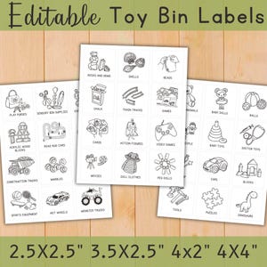 Editable Toy Bin Labels Daycare Playroom B&W Toy Storage Labels Minimalistic Toy Trofast Labels Toy Box Visual Stickers Room Organization