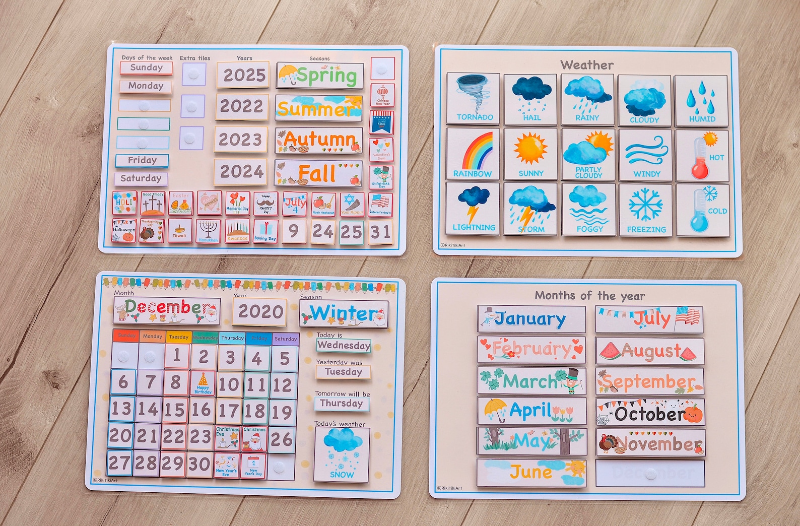 Homeschool Wall Calendar Perpetual Calendar Kids Calendar - Etsy