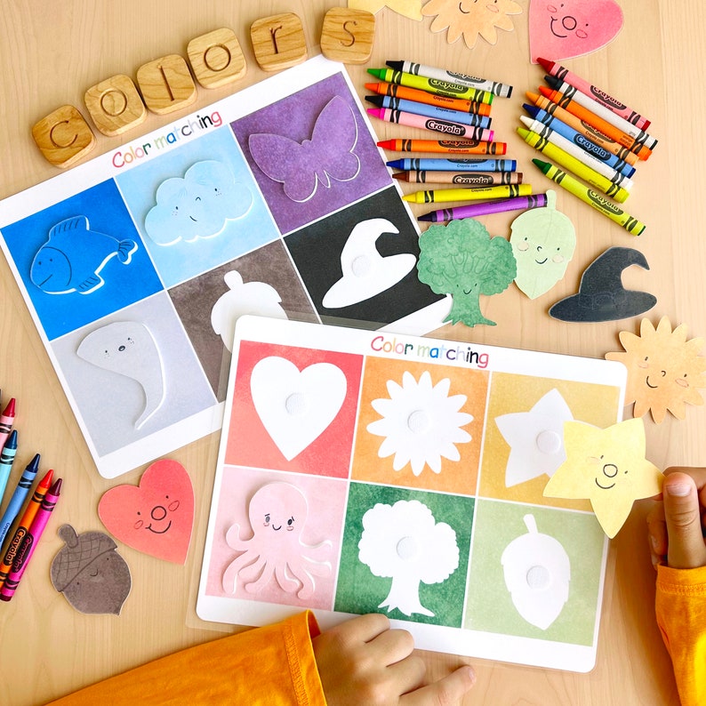 Matching Colors Activity Based on Shapes Montessori Color Sorting ...