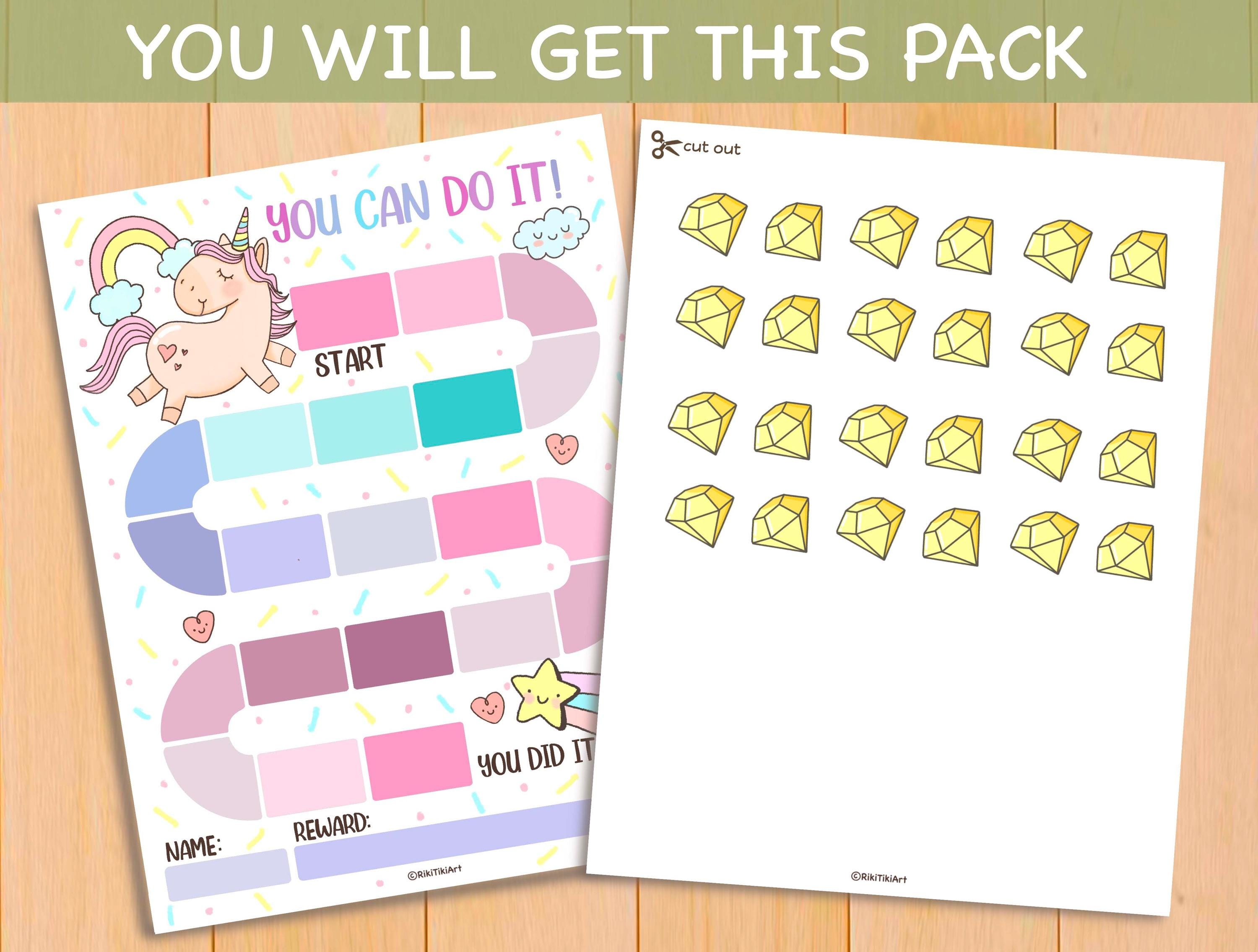 Unicorn Reward Chart Printable Routine Sticker Chart for Kids Behavior ...